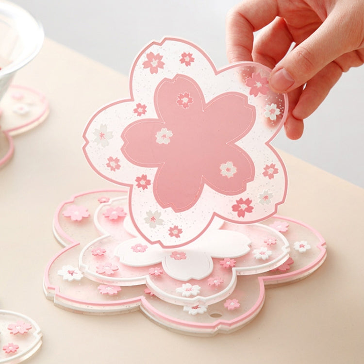 3 PCS Home Cherry Blossoms Silicone Table Mat Non-Slip Mat Insulation Mat, Specification: White Pot Pad