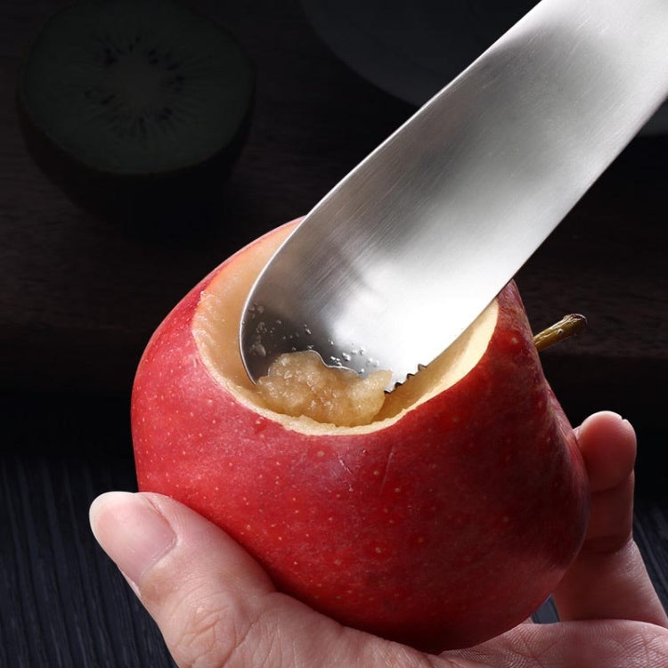 4 PCS Baby Scraping Apple Puree Spoon Stainless Steel Scraper Fruit Puree Fruit Fork Ice Cream Spoon Children Tableware