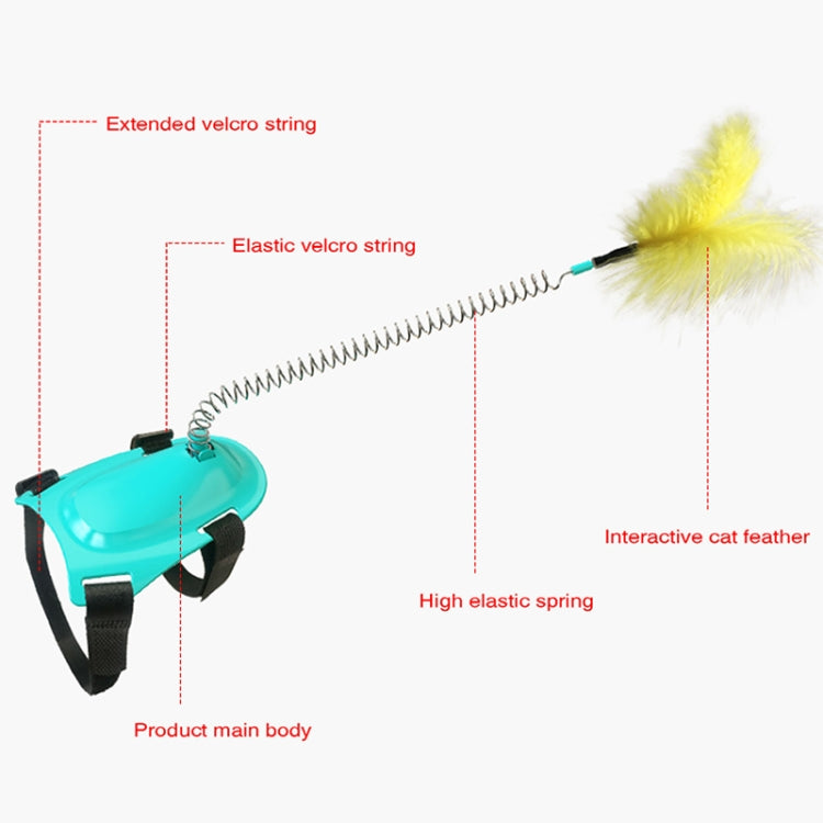 2 PCS Pet Toy Cat Spring Feather Foot Funny Cat Stick(Yellow)