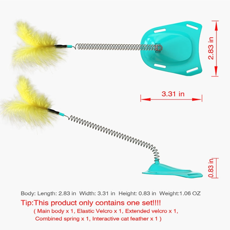 2 PCS Pet Toy Cat Spring Feather Foot Funny Cat Stick(Yellow)
