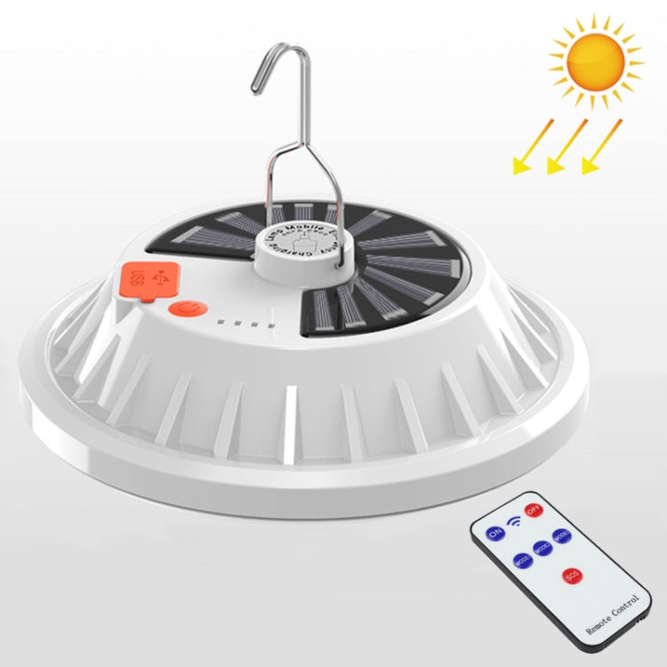 V61 Solar + RC 60 LEDs UFO Rechargeable Light Household Emergency Light Bulb Outdoor Camping Night Market Stall Light