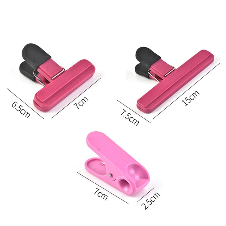 10 PCS Multifunctional Sealing Clip Food Preservation Sealing Clip Office Folder Plastic Bag Clip Large (Rose Red)