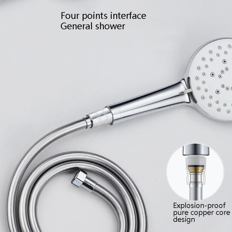 Shower Hose Water Heater Rain Shower Bathroom Stainless Steel Shower PVC Nozzle Hose, Specification: 2m Silver