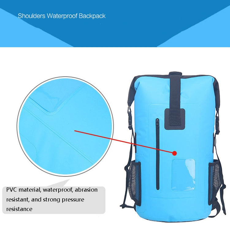 30L PVC Outdoor Waterproof Bag Hiking Mountaineering Waterproof Backpack
