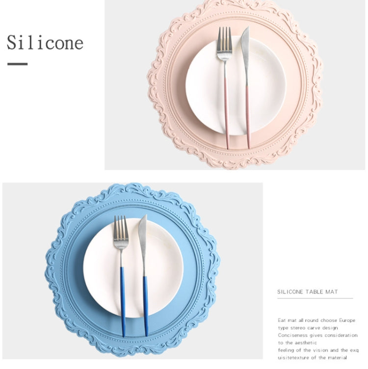 Embossed Silicone Heat Insulation Pad Decorative Mat Thick Round Silicone Pot Mat