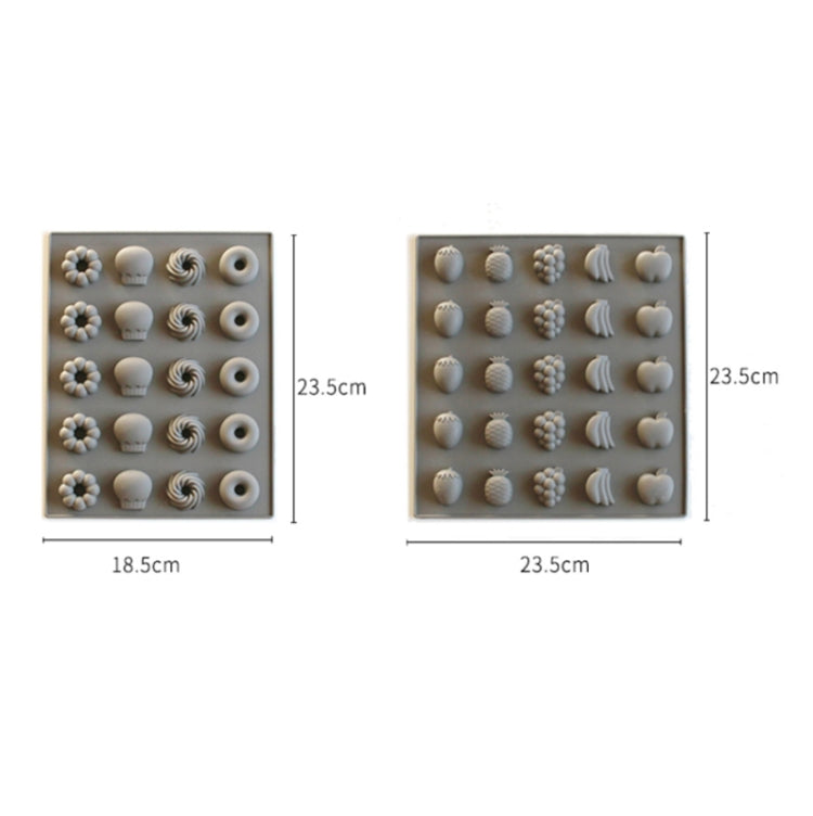 3 PCS Silicone Cake Mold 25 Grid Fudge Hard Candy Silicone Biscuit Mold