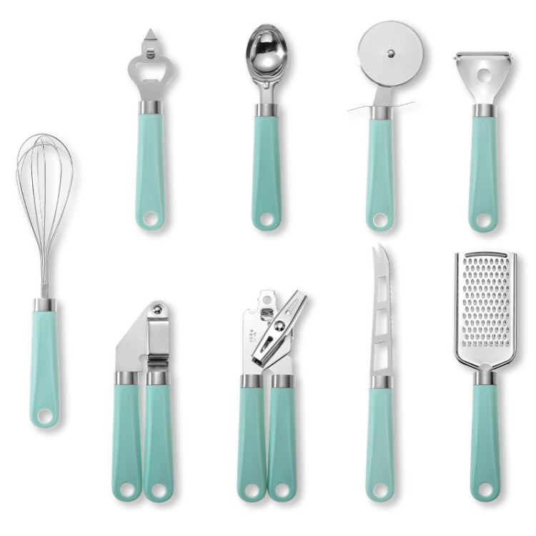 9 in 1 Plastic Handle Stainless Steel Kitchen Utensils Household Gadget Set