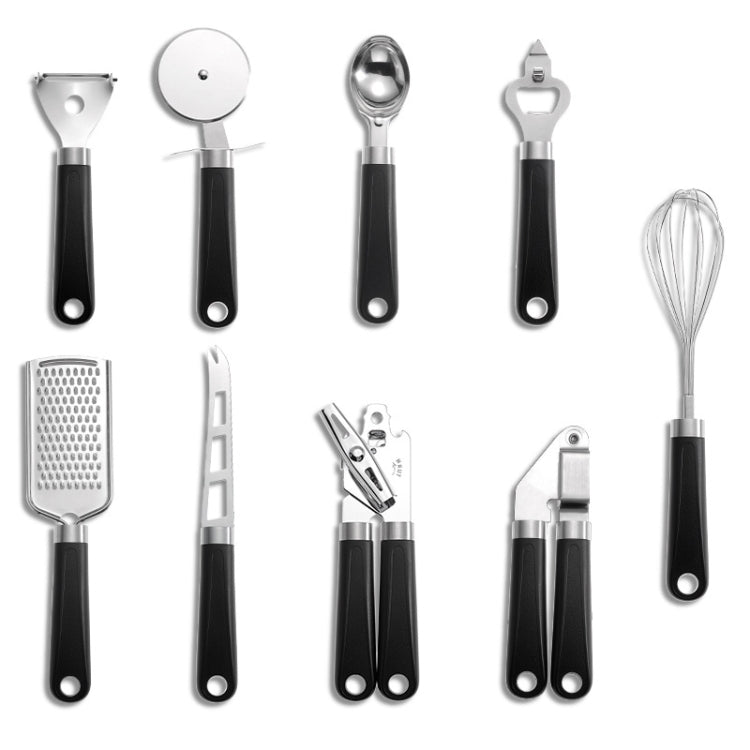9 in 1 Plastic Handle Stainless Steel Kitchen Utensils Household Gadget Set