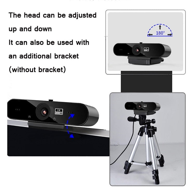 F2 2K Full HD USB 2.0 Computer Live Conference Camera USB Drive-Free Web Camera