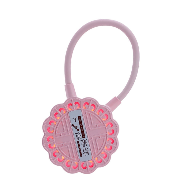 YLM-YB0800 Creative Mooncake Multifunctional Vanity Mirror Folding USB Charging Table Lamp(Pink)