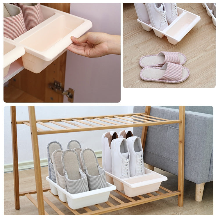 2 PCS Multifunctional Household Living Room Shoe Rack Vertical Storage Shoe Tray