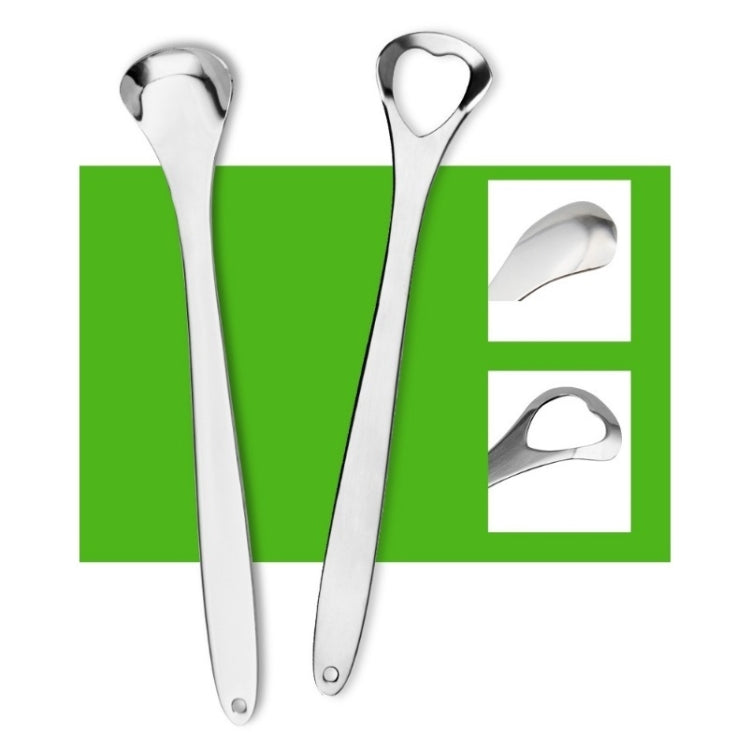 2 PCS Tongue Cleaner Bad Breath Stainless Steel Cleaning Brush Tongue Scraper + Two-piece Set (Rose Gold)