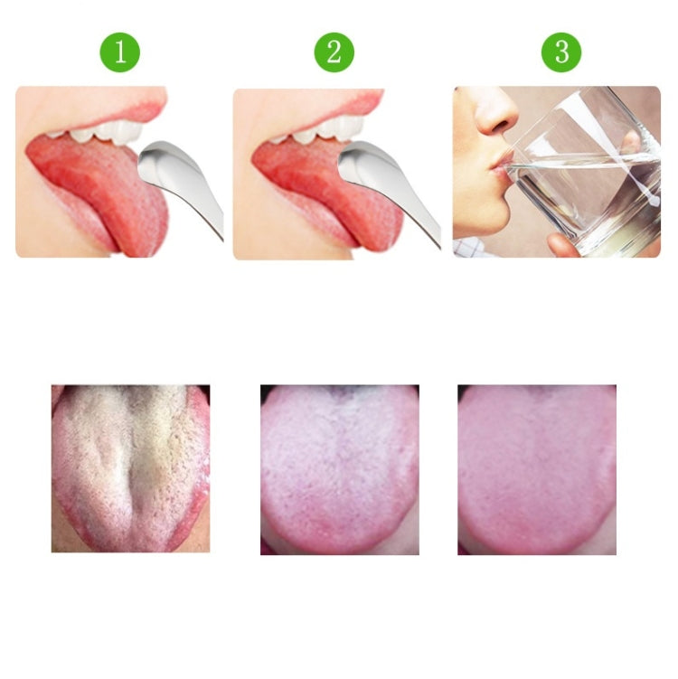 2 PCS Tongue Cleaner Bad Breath Stainless Steel Cleaning Brush Tongue Scraper + Two-piece Set (Rose Gold)