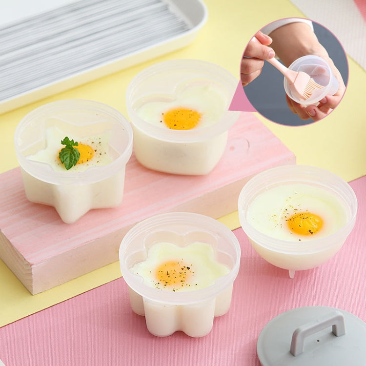 4 in 1 Poached Egg Mold Set Household Poached Egg Egg Cup Egg Steamer with Oil Brush