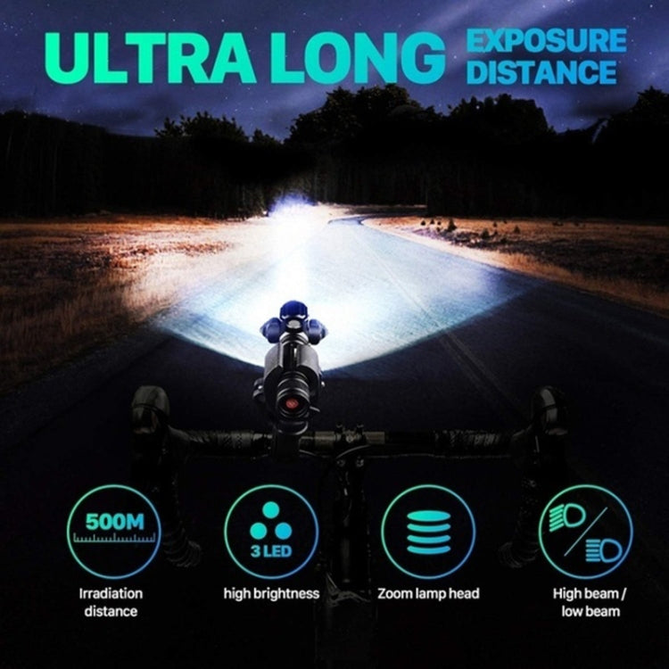 3 Lamp Holder Strong Light Flashlight Highlight Waterproof Hand-Held Outdoor Lighting Night Riding Flashlight