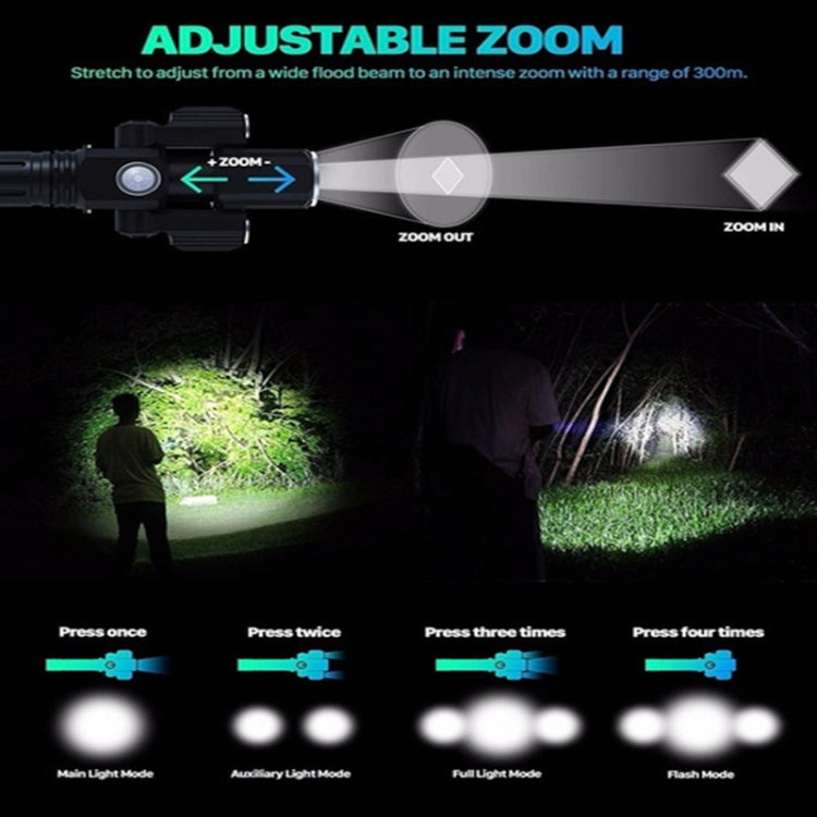 3 Lamp Holder Strong Light Flashlight Highlight Waterproof Hand-Held Outdoor Lighting Night Riding Flashlight