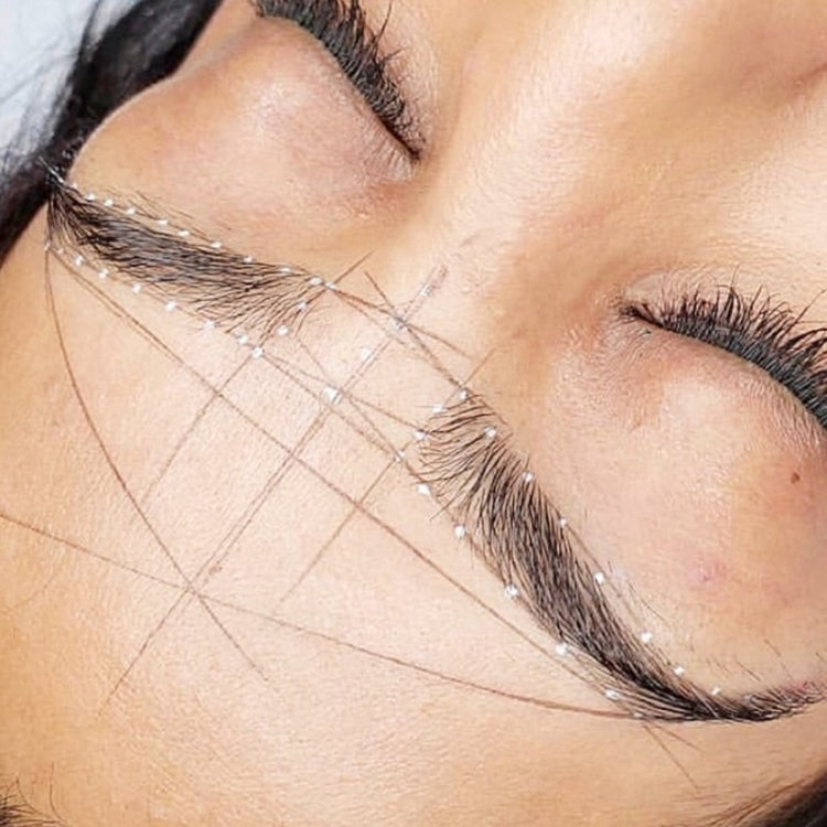 2 PCS With Ink Tattoo Thread Auxiliary Line Drawing And Positioning Eyebrow Ruler Eyebrow Shape Design Ink Line