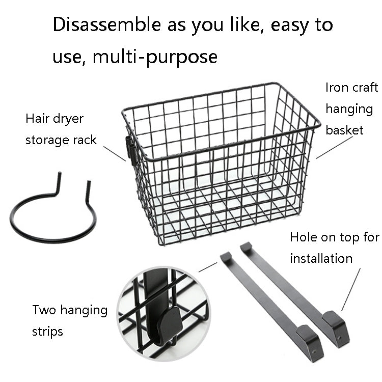 Dormitory Wrought Iron Storage Basket Household Bathroom Rack