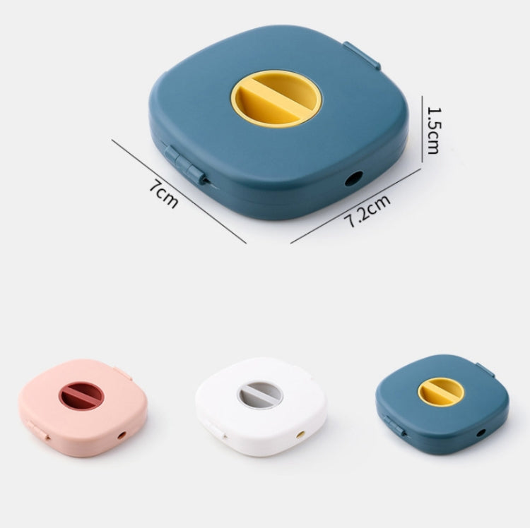 5 PCS Square Rotatable Earphone Data Cable Storage Box Multifunctional Desktop Phone Holder(Blue Yellow)