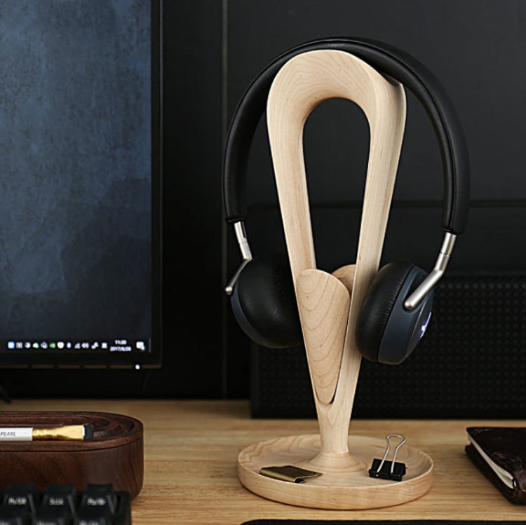 Solid Wood Headset Bracket Debris Storage Tray with Winder (Maple)