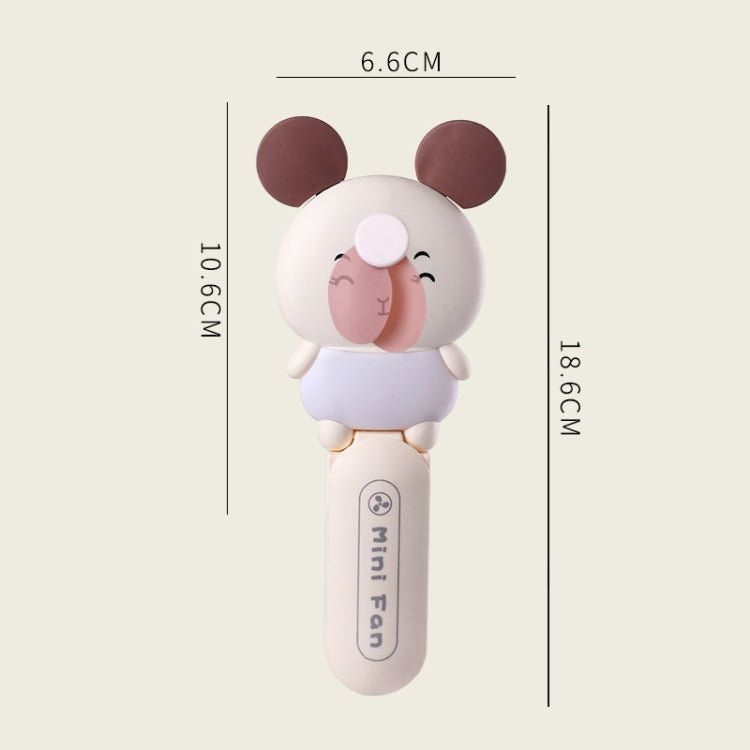 Student Portable Beauty Mirror Comb Mini Handheld USB Fan, Colour: Brown