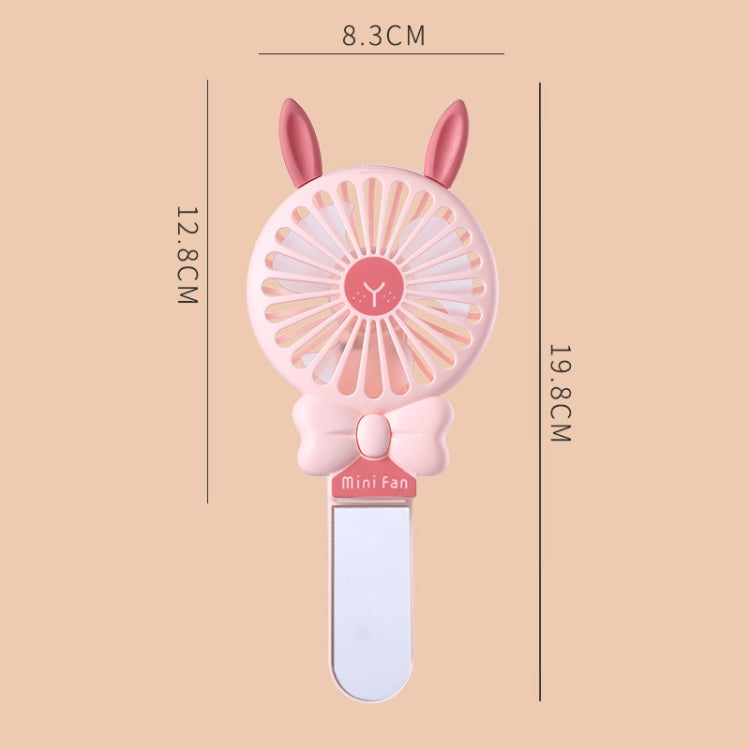 Student Portable Beauty Mirror Comb Mini Handheld USB Fan, Colour: Folded Pink