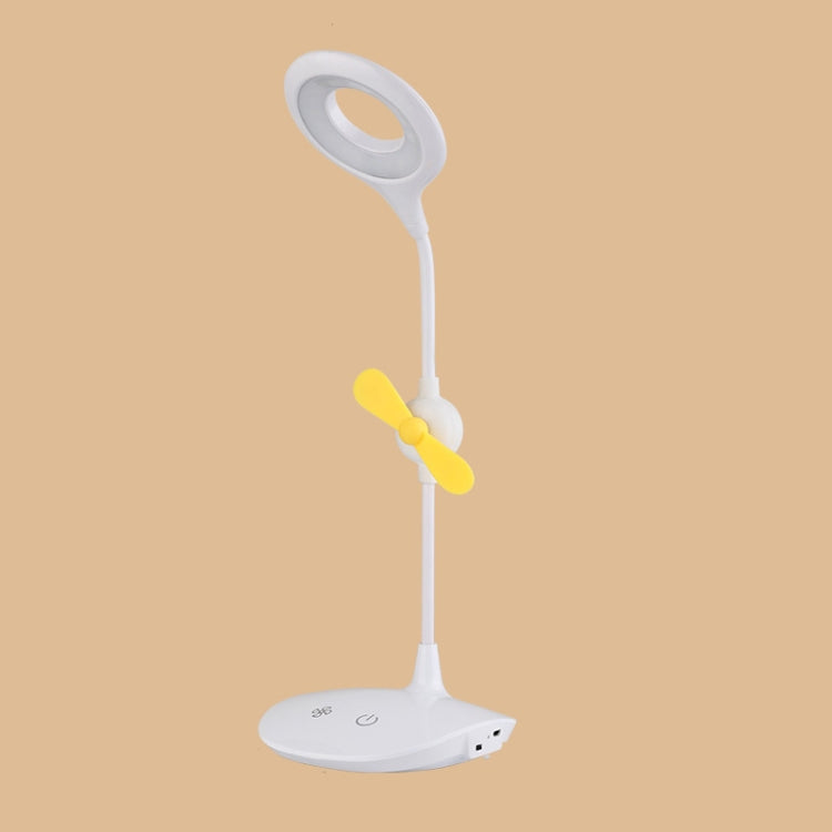 WS-8010 LED Fan Desk Lamp Bedside Desk USB Folding Desk Lamp, Colour: Ring