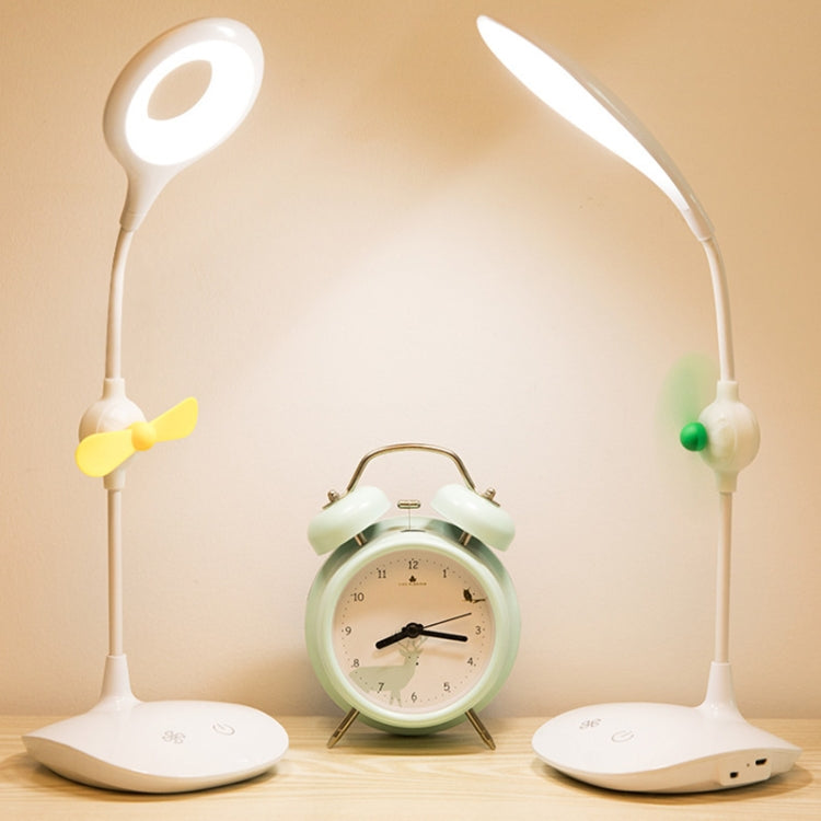 WS-8010 LED Fan Desk Lamp Bedside Desk USB Folding Desk Lamp, Colour: Ring