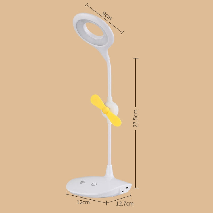 WS-8010 LED Fan Desk Lamp Bedside Desk USB Folding Desk Lamp, Colour: Ring