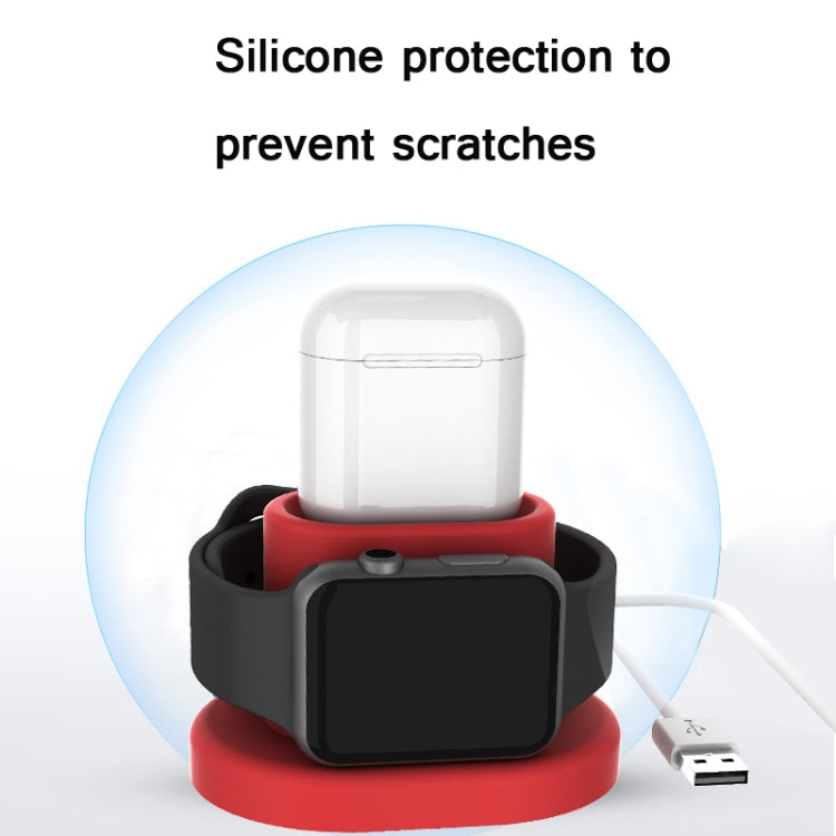 2 In 1 Silicone Stand Charging Base For IWatch/AirPods Random Colour Delivery