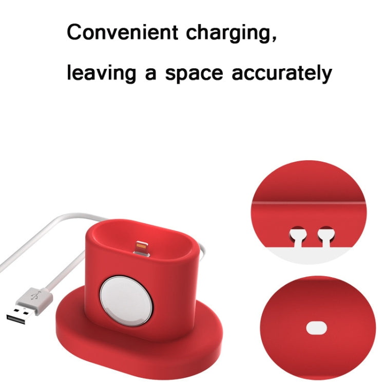 2 In 1 Silicone Stand Charging Base For IWatch/AirPods Random Colour Delivery