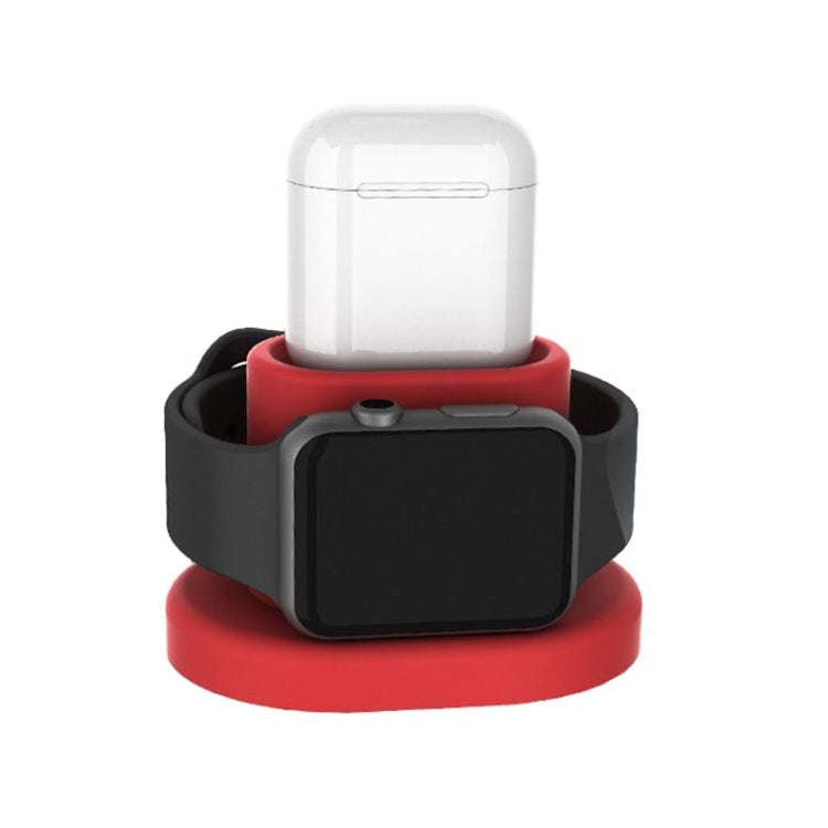 2 In 1 Silicone Stand Charging Base For IWatch/AirPods Random Colour Delivery