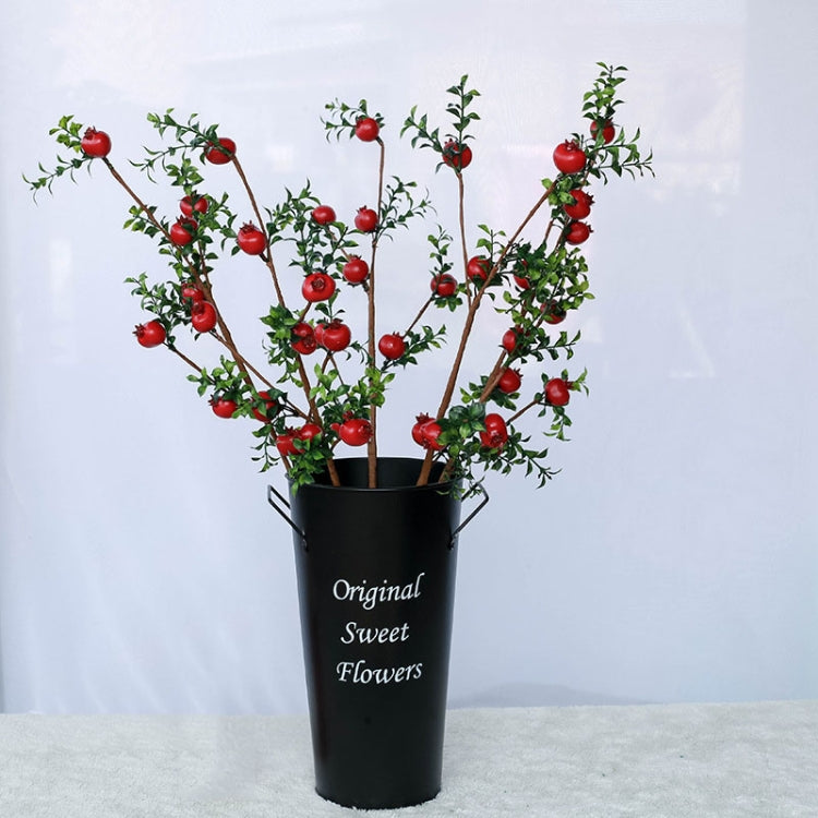 2 PCS Vintage Tin Flower Bucket Flower Pot Vase, Size: Mouth 13cm Bottom 10cm Height 20cm