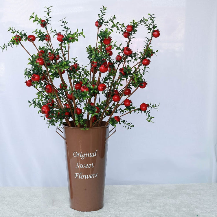 2 PCS Vintage Tin Flower Bucket Flower Pot Vase, Size: Mouth 18cm Bottom 13cm Height 33cm