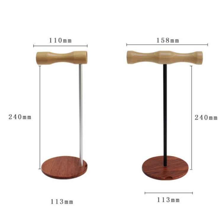 Creative Metal Rod Wooden Head-mounted Headphone Stand Display Holder, Colour: Single-sided White Metal Rod