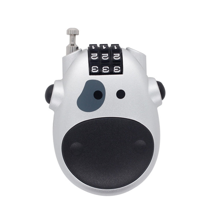 Portable Bicycle Motorcycle Anti-Theft Lock Telescopic Wire Lock Cartoon Cow Password Lock