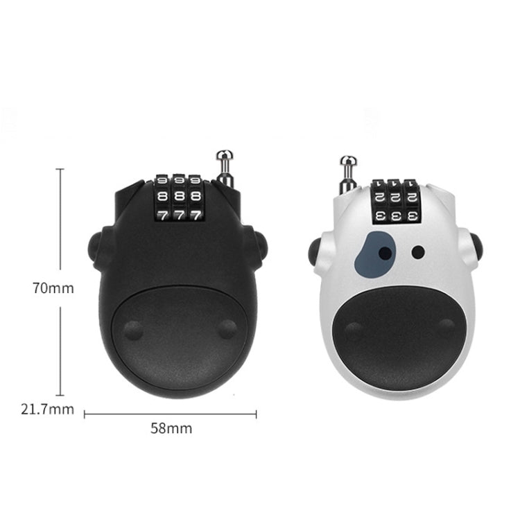 Portable Bicycle Motorcycle Anti-Theft Lock Telescopic Wire Lock Cartoon Cow Password Lock