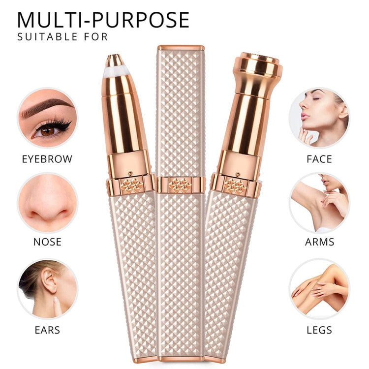 Two In One USB Rechargeable Lipstick Shaver Lady Eyebrow Trimmer