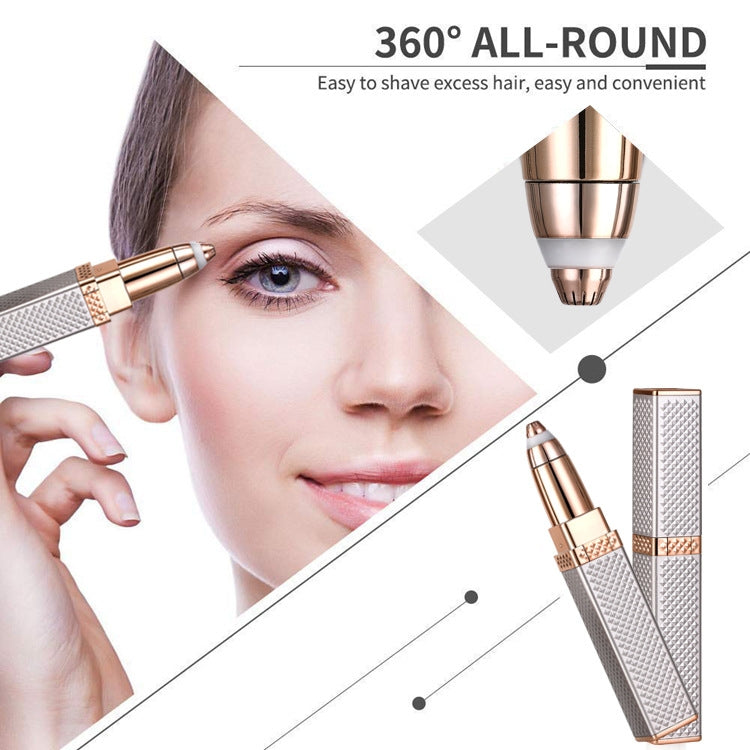 Two In One USB Rechargeable Lipstick Shaver Lady Eyebrow Trimmer