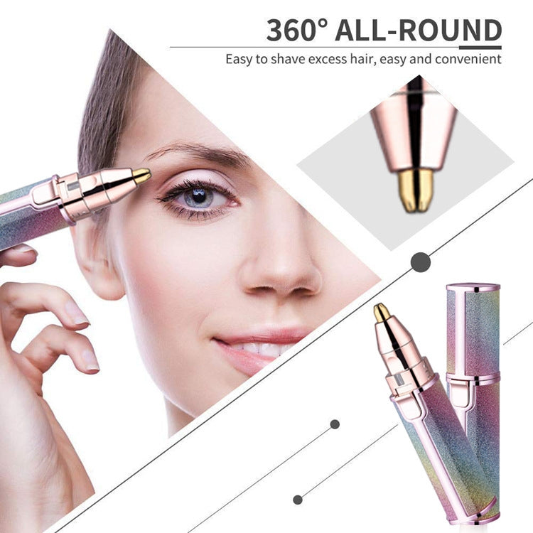 2 In 1  Electric Shaver Lady Eyebrow Trimmer Lipstick Automatic Facial Hair Removal Device, Style:  Charging
