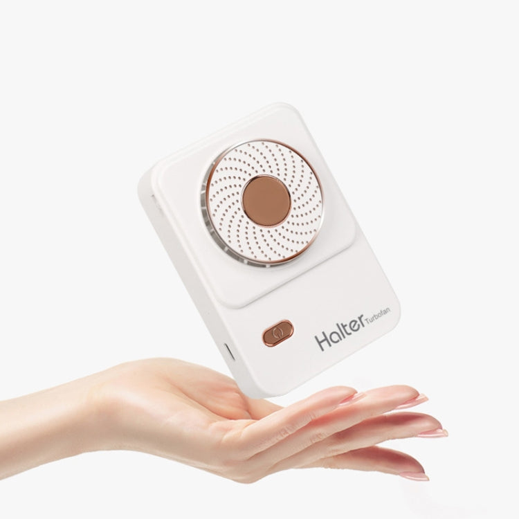 SHC-S03 USB Desktop Leafless Outdoor Sports Portable Lazy Hanging Neck Fan, Colour: White