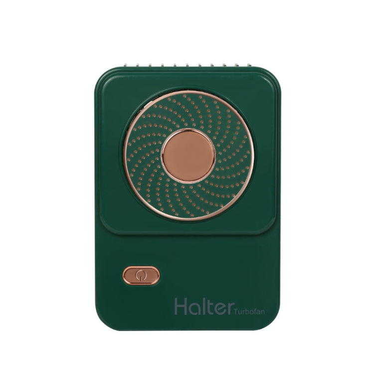 SHC-S03 USB Desktop Leafless Outdoor Sports Portable Lazy Hanging Neck Fan, Colour: Green