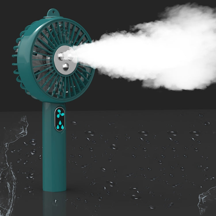 C350 Handheld Mini Spray Moisturizing Fan Student USB Portable Humidifier Fan, Colour: Double Spray Gem Green