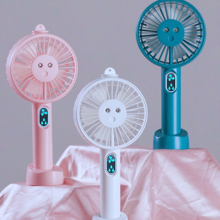 C350 Handheld Mini Spray Moisturizing Fan Student USB Portable Humidifier Fan, Colour: Double Spray Gem Green