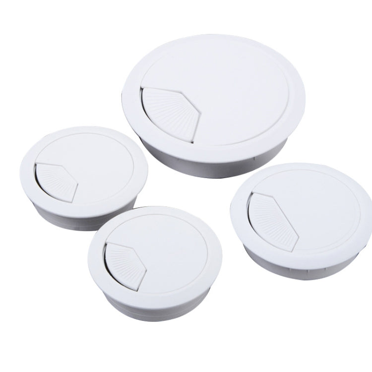 20 PCS ABS Plastic Round Cable Box Computer Desk Cable Hole Cover, Specification:  60mm (White)