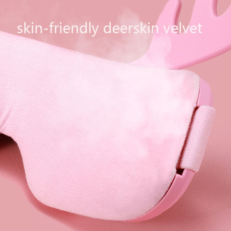 Antler Eye Protection Device USB Intelligent Vibration Hot Compress Eye Mask Automatic Timing Eye Massager(Pink)
