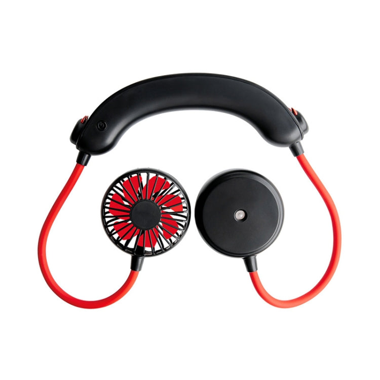 WT-F27 Neck-mounted Double-head Humidifying Fan USB Portable Moisturizing Spray Sports Silent Fan(Black)
