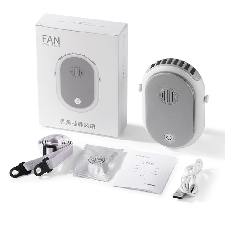 M3 Hanging Neck Aromatherapy Fan USB Mini Portable Household Outdoor Fan, Colour: Lotus Root Powder Ordinary