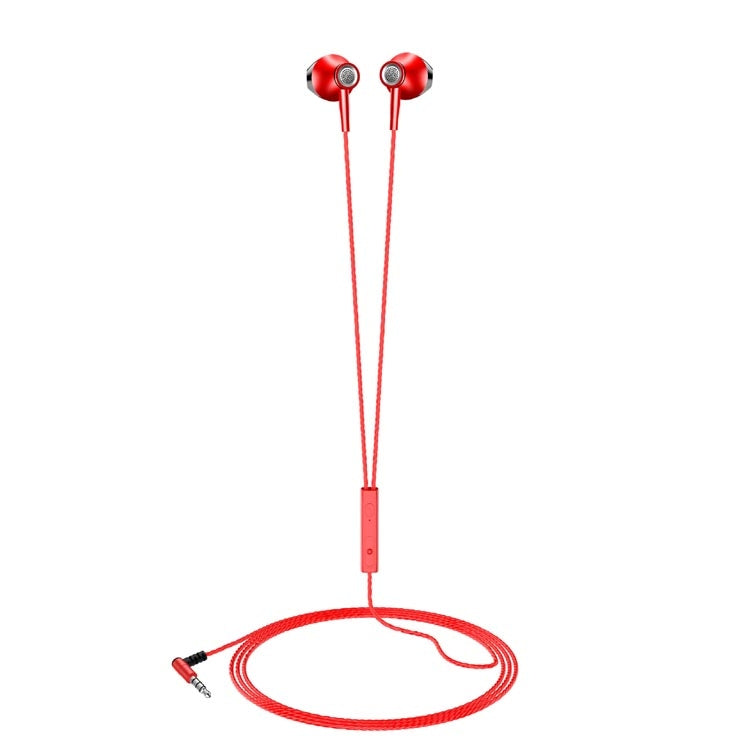 F20 3.5mm Jack Metal Earphones Wire-Controlled Earbuds Mobile Phone Earphones With Mic