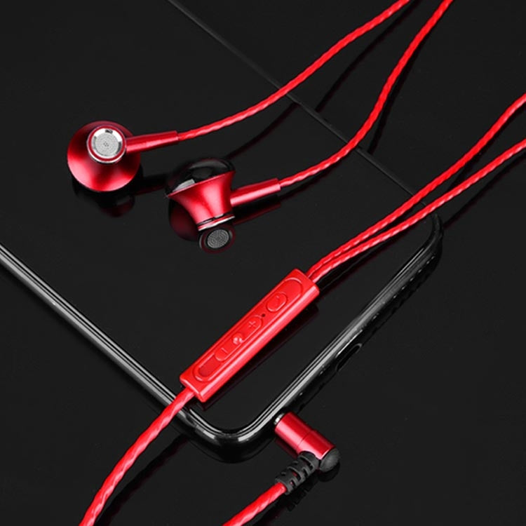 F20 3.5mm Jack Metal Earphones Wire-Controlled Earbuds Mobile Phone Earphones With Mic